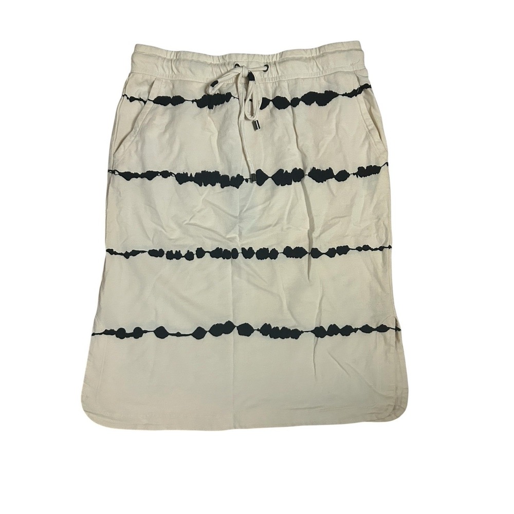 Rachel Zoe NWT Cream Tie Dye Stripe Drawstring Skirt Pockets SZ S